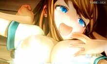 Ένας νεαρός Futanari γαμάει μια μελαχρινή έφηβη σε 3D πορνό!
