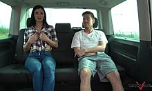 Busty babe Jamine Jae takes on a monster cock in a car